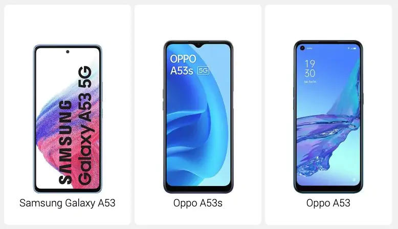 Oppo A53 e Samsung Galaxy A53 5G: stesso nome, tante differenz